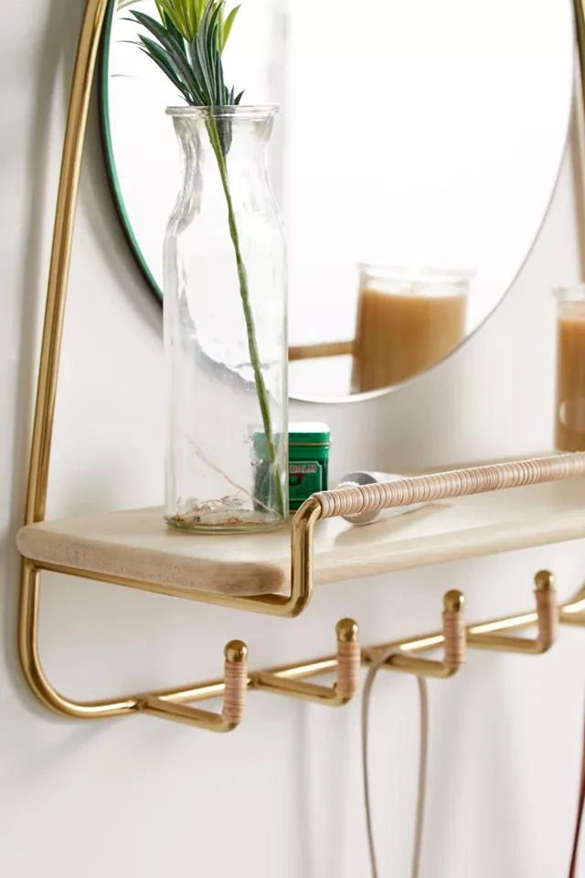 商品Urban Outfitters|Ella Mirror Multi-Hook Wall Shelf,价格¥967,第3张图片详细描述