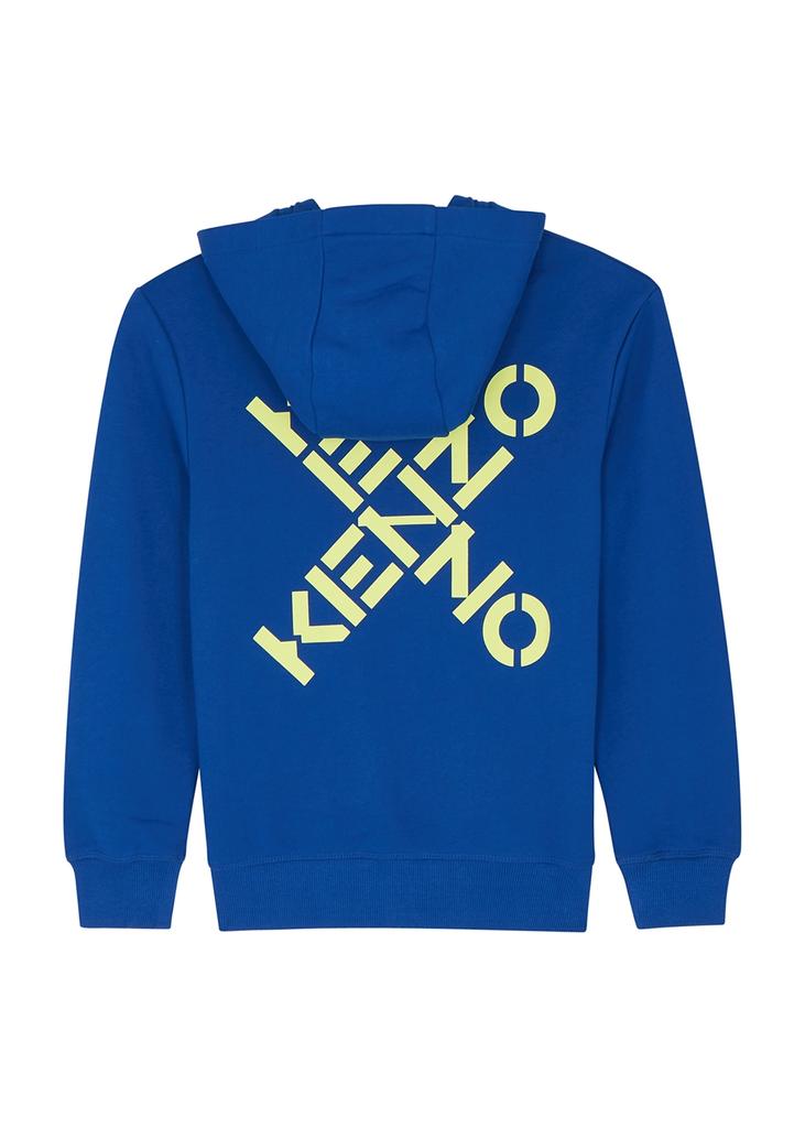 KIDS Blue logo hooded cotton sweatshirt商品第2张图片规格展示