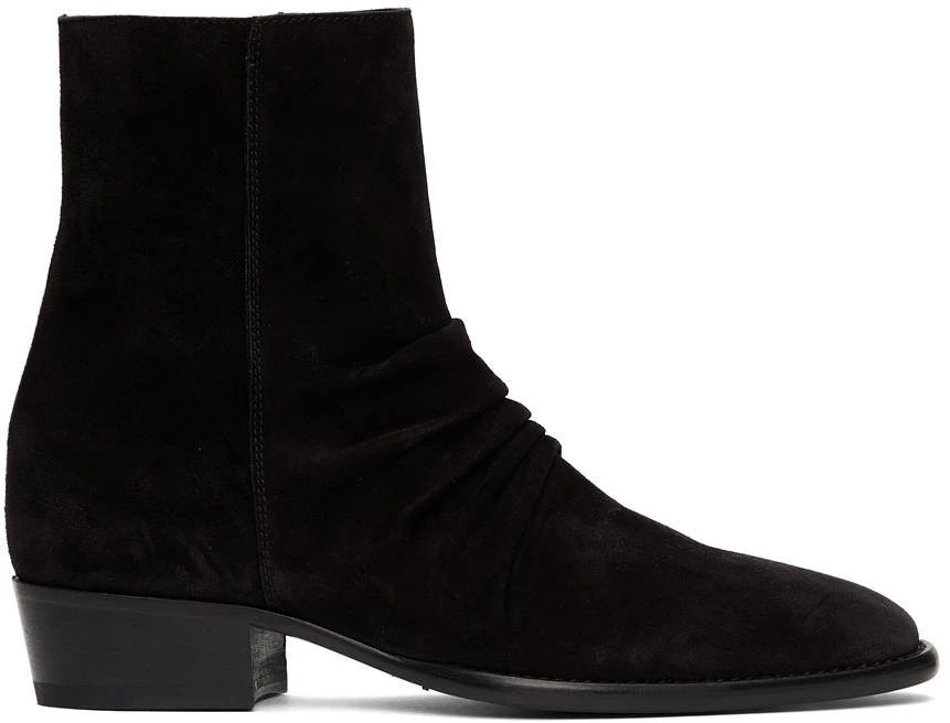 商品AMIRI|Black Suede Stack Boots,价格¥4072,第1张图片