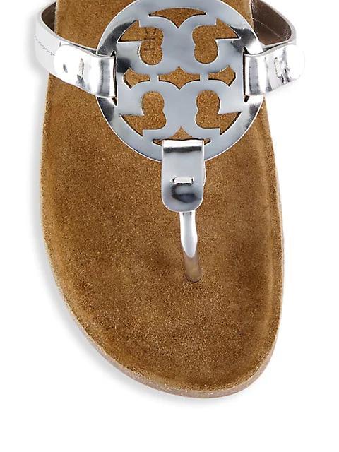 商品Tory Burch|Miller Cloud Metallic Leather Thong Sandals,价格¥1019,第6张图片详细描述