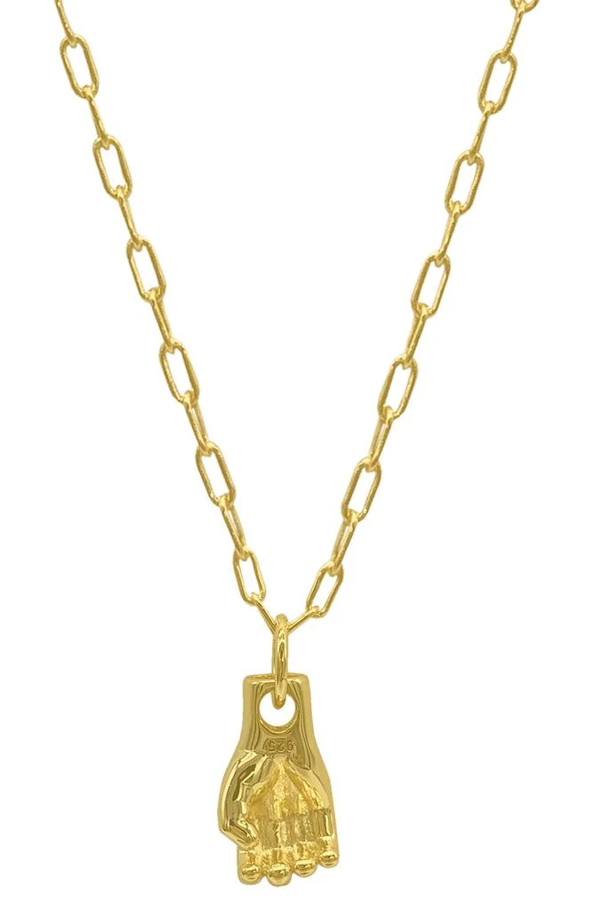 商品ADORNIA|14K Gold Vermeil Mighty Hand Pendant Necklace,价格¥120,第2张图片详细描述