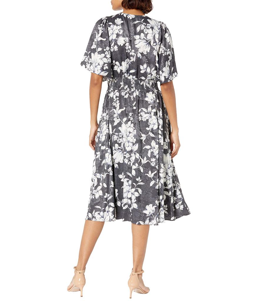 Women's Short Sleeve Midi Dress with Smocked Waist商品第2张图片规格展示