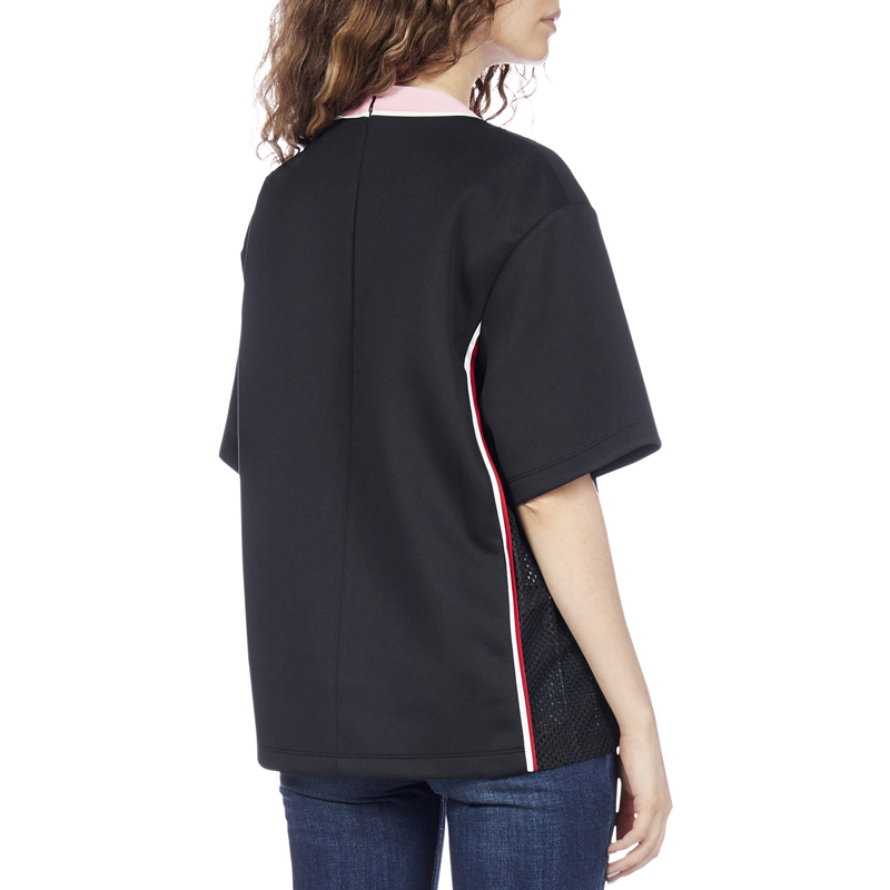 PRADA 女士黑色三角徽标粉色圆领短袖T恤 135690-1X76-F014A商品第4张图片规格展示