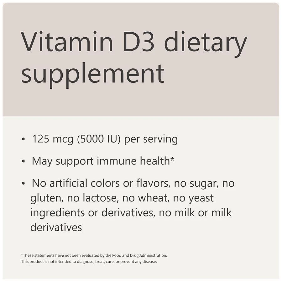 Vitamin D3 125 mcg (5000 IU) Softgels (200 days) 商品