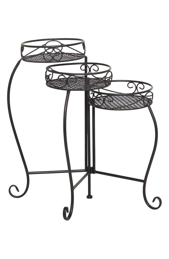 商品SONOMA SAGE HOME|Black Metal Indoor Outdoor 3 Tier Scroll Plantstand,价格¥478,第1张图片