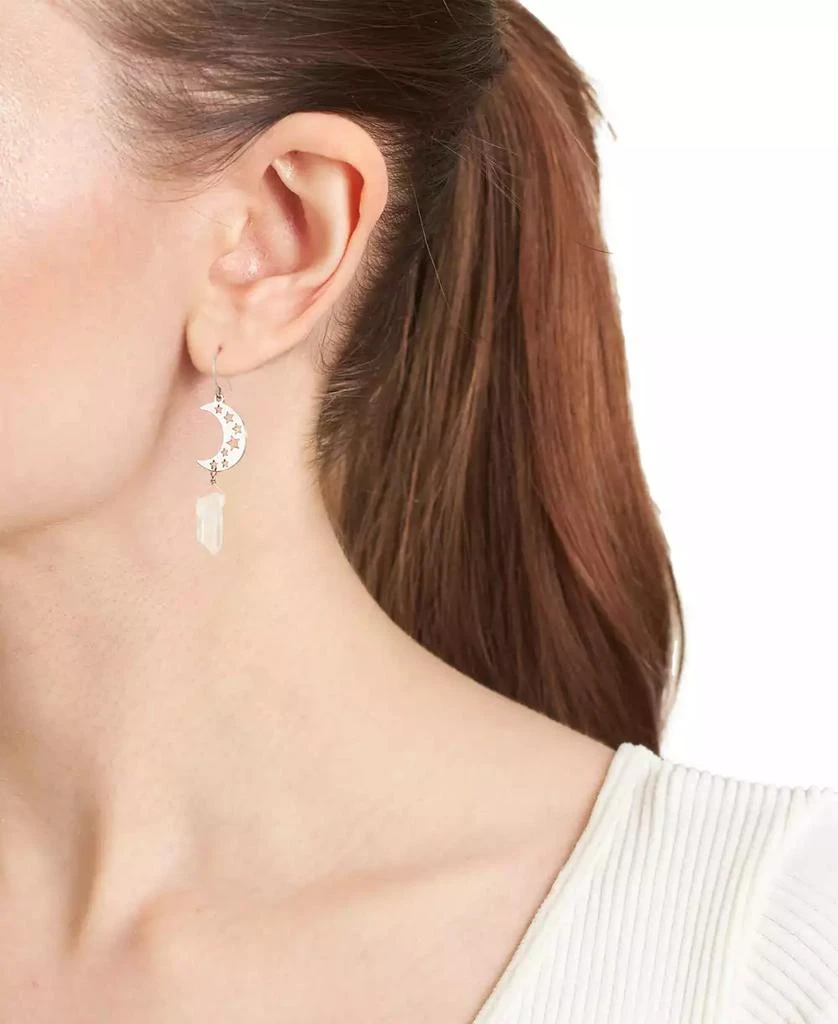 商品Macy's|Aurora Borealis or Mystic Quartz Silver Plated Half Moon Drop Earrings,价格¥408,第2张图片详细描述