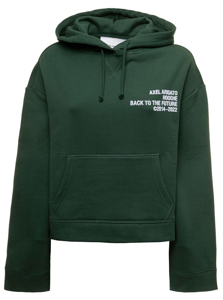 Cure Green Cropped Hoodie in Fleece Cotton with Contrasting Lettering Axel Arigato Woman商品第1张图片规格展示