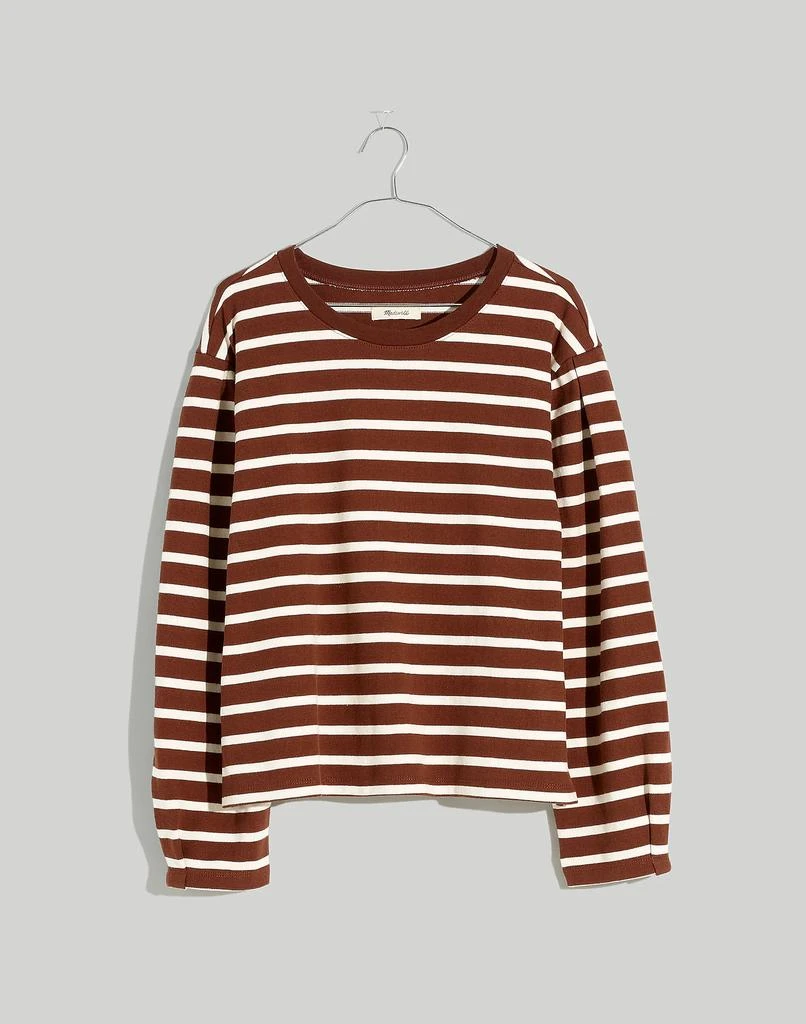 商品Madewell|Pleated Long-Sleeve Tee in Stripe,价格¥401,第5张图片详细描述