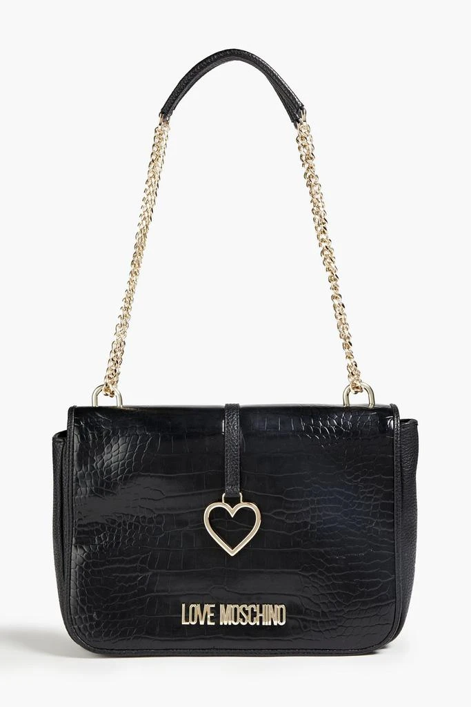 商品Love Moschino|Faux croc-effect leather shoulder bag,价格¥789,第1张图片