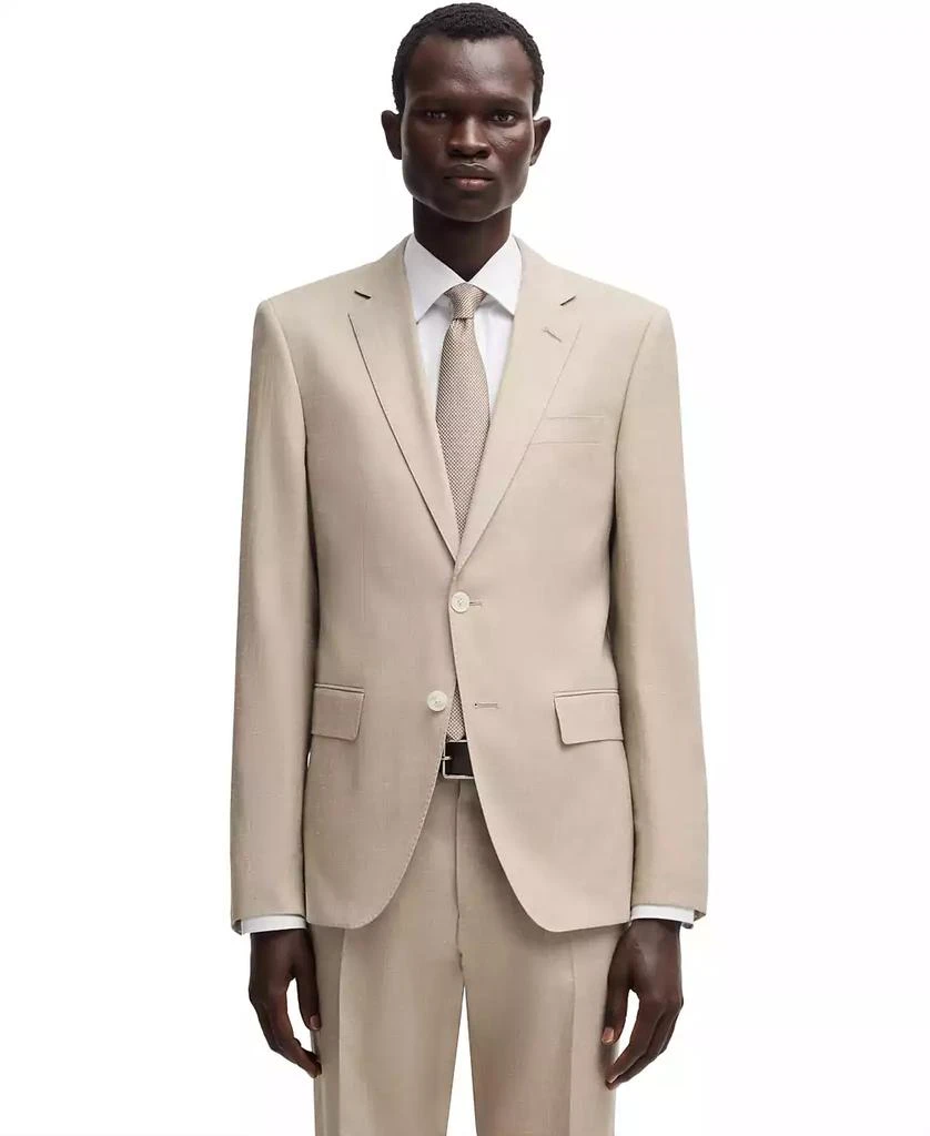 商品Hugo Boss|Men's Micro-Patterned Linen Blend Slim-Fit Suit,价格¥6173,第3张图片详细描述