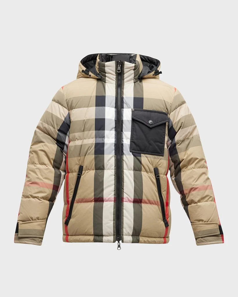 商品Burberry|Men's Rutland Reversible Check Puffer Jacket,价格¥16035,第1张图片