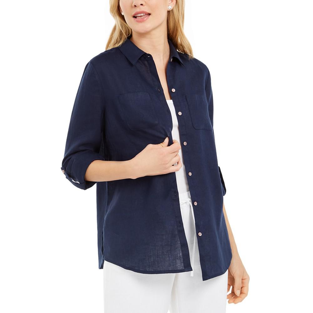 商品Charter Club|Women's Linen Shirt, Created for Macy's,价格¥195-¥486,第1张图片