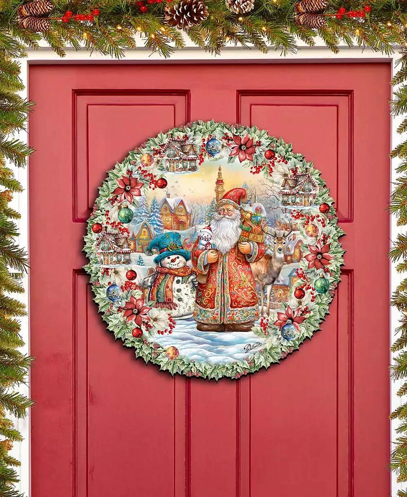 商品Designocracy|Merry Christmas Wreath Christmas Wooden Wall Decor Door Decor G. DeBrekht,价格¥1099,第2张图片详细描述