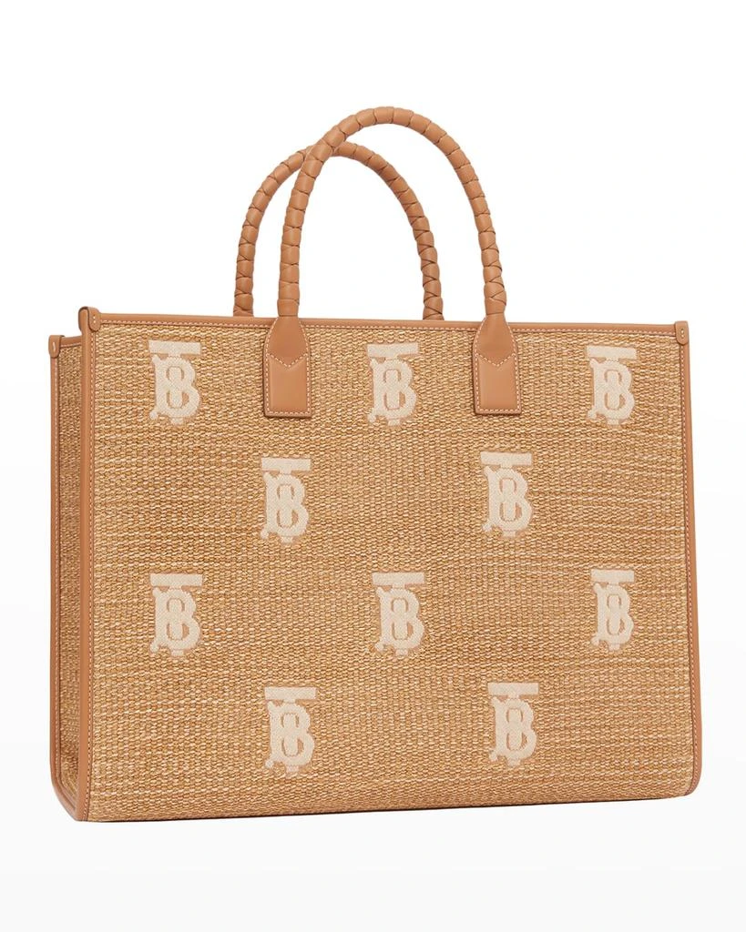 商品Burberry|Freya Large TB Raffia Tote Bag,价格¥18448,第4张图片详细描述