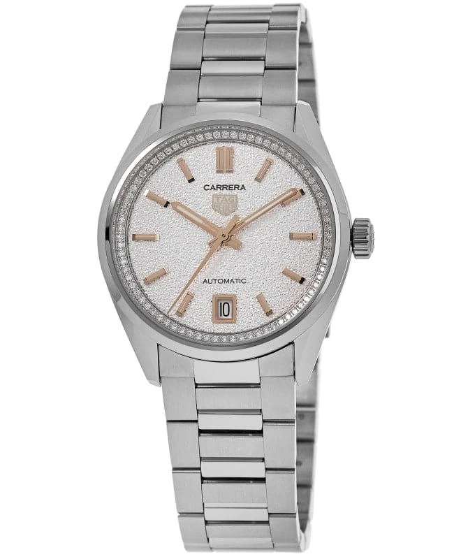 商品TAG Heuer|Tag Heuer Carrera Automatic Silver Diamond Steel Women's Watch WBN231B.BA0001,价格¥28459,第1张图片