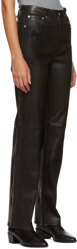 黑色 Alex 皮革长裤商品第2张图片规格展示