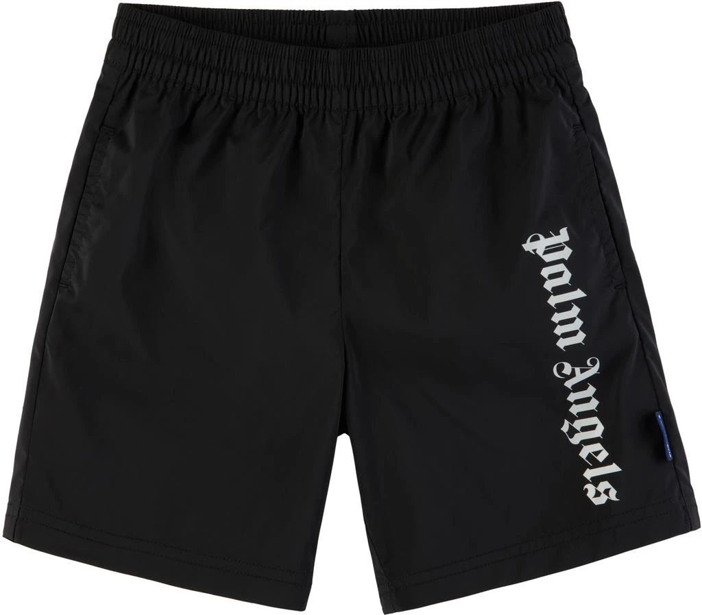 商品Palm Angels|Kids Black Overlogo Swim Shorts,价格¥1120,第1张图片
