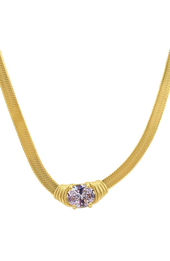 商品ADORNIA|Crystal Herringbone Chain Necklace,价格¥286,第1张图片