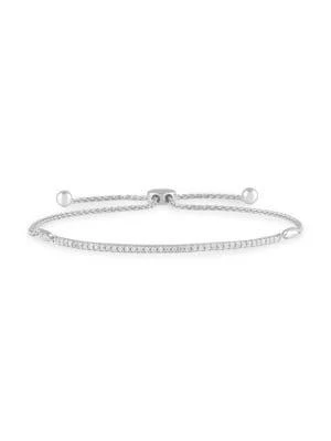 商品Saks Fifth Avenue|Bolo Rhodium-Plated Sterling Silver & Diamond Tennis Bracelet,价格¥1165,第1张图片