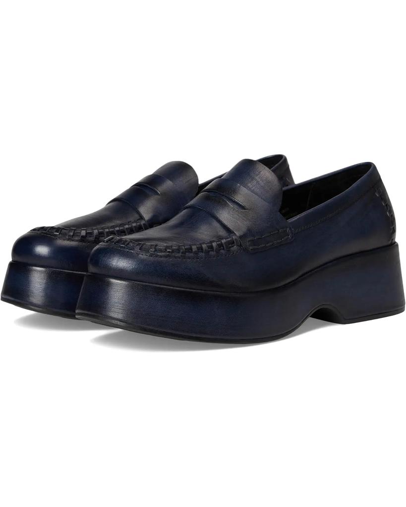 Mocassins de plataforma Pixie para mulher em vermelho escuro image 2