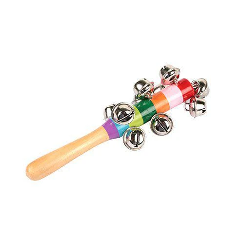 商品Fresh Fab Finds|Rainbow Color Wooden Handbell Pram Rattle,价格¥136,第1张图片