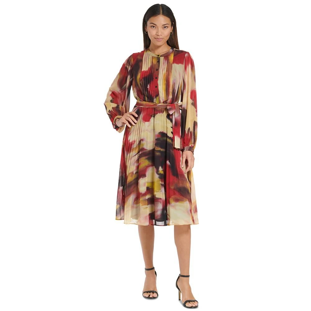 商品Calvin Klein|Women's Printed Chiffon Shirtdress,价格¥684,第1张图片