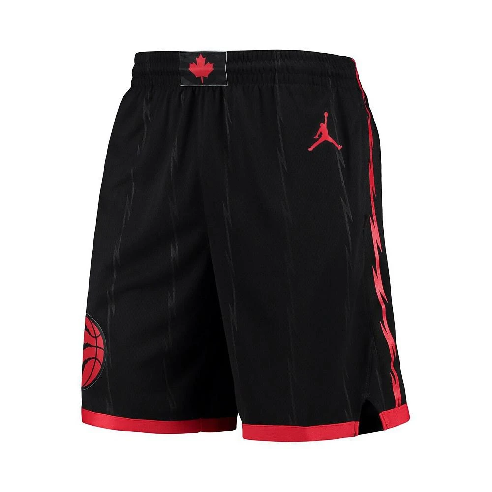 商品Jordan|Men's Black and Red Toronto Raptors 2020 and 21 Association Edition Performance Swingman Shorts,价格¥534,第2张图片详细描述