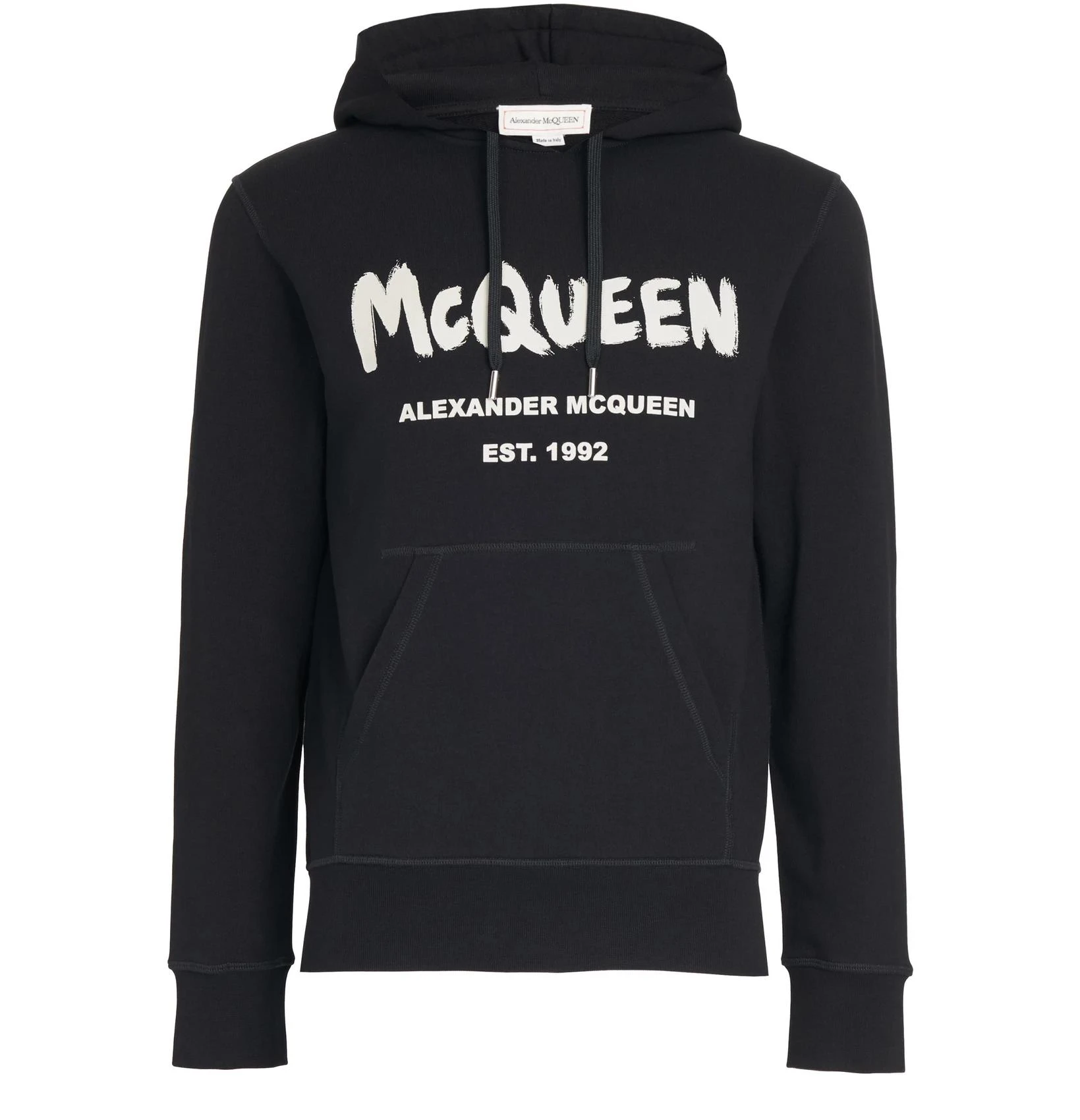 商品Alexander McQueen|【特惠8.4折】包邮包税【预售7天发货】 ALEXANDER MCQUEEN 男士 卫衣 Graffiti 连帽衫  665401QRZ71901 AMQC6S8TGRY,价格¥4610,第1张图片