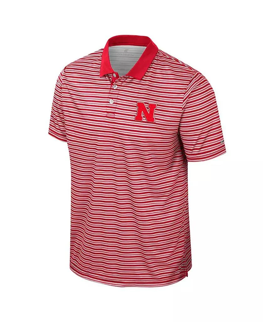 商品Colosseum|Men's Scarlet Nebraska Huskers Striped Polo Shirt,价格¥371,第2张图片详细描述