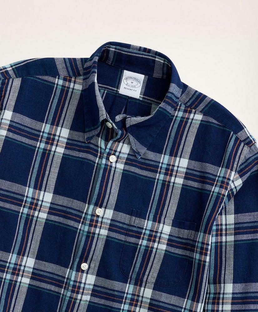 商品Brooks Brothers|Regent Regular-Fit Sport Shirt, Faded Plaid,价格¥368,第4张图片详细描述