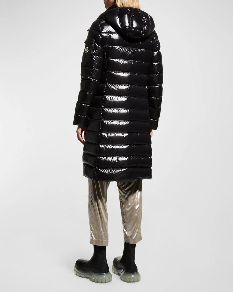 商品Moncler|Moka Shiny Fitted Puffer Coat with Hood,价格¥16254,第4张图片详细描述