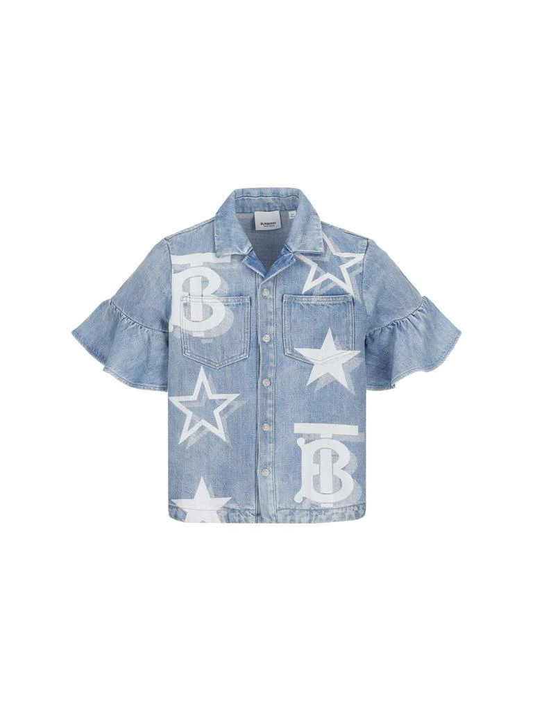 商品Burberry|Burberry Kids Logo Star Detailed Denim Top,价格¥1356,第1张图片