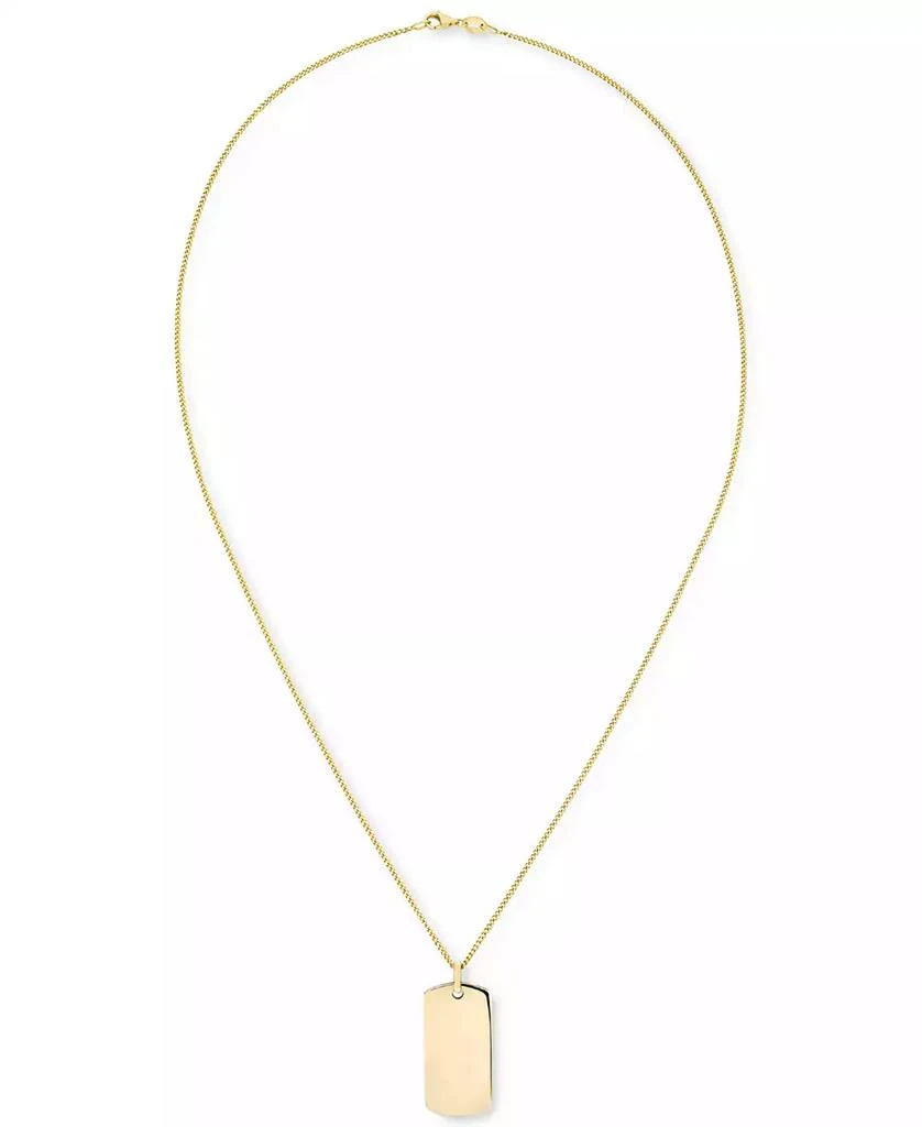 商品Macy's|Polished ID Tag Pendant 18" Curb Link Chain Necklace in 10k Yellow Gold,价格¥2330,第3张图片详细描述