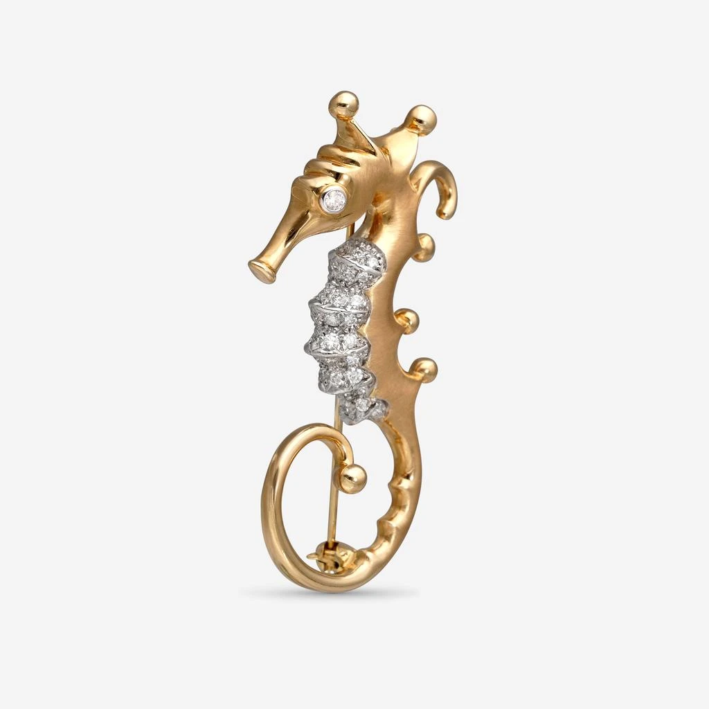 商品Assael|Assael Angela Cummings 18K Yellow Gold and Platinum, Diamond 0.54ct. tw. Seahorse Statement Brooch ACP0046,价格¥47320,第3张图片详细描述