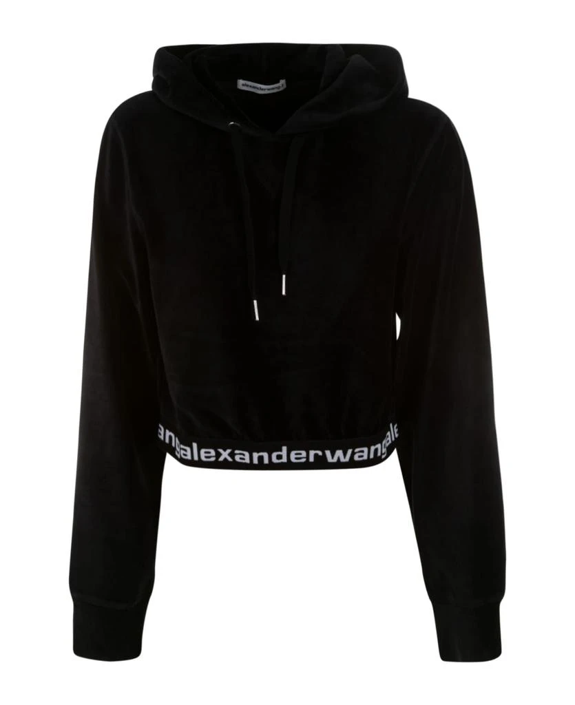 商品Alexander Wang|Stretch Corduroy Cropped Ls Hoodie,价格¥2457,第1张图片