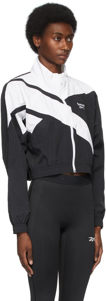 Black & White Cropped Vector Track Jacket商品第2张图片规格展示