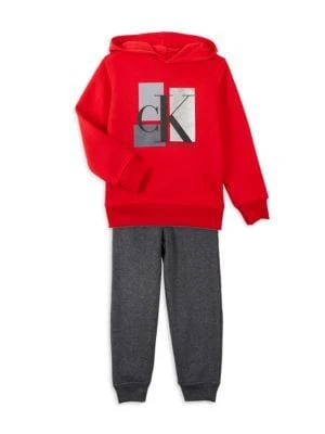 商品Calvin Klein|​​Little Boy’s 2-Piece Fleece Hoodie & Joggers Set,价格¥250,第1张图片