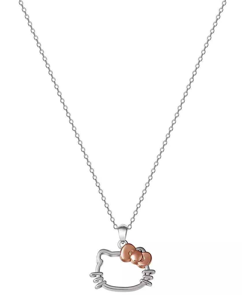 商品Giani Bernini|Hello Kitty Silhouette 18" Pendant Necklace in Sterling Silver & 18k Rose Gold-Plate, Created for Macy's,价格¥191,第3张图片详细描述