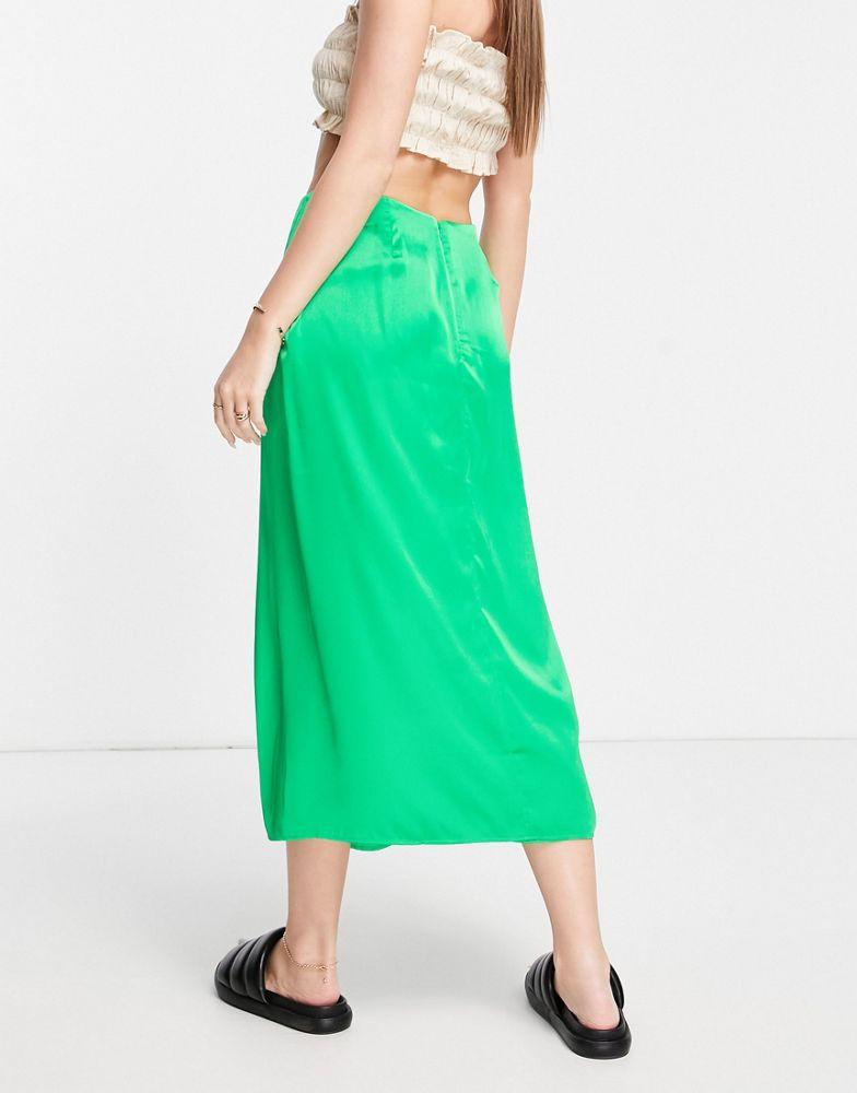 French Connection satin slip skirt in light green商品第2张图片规格展示