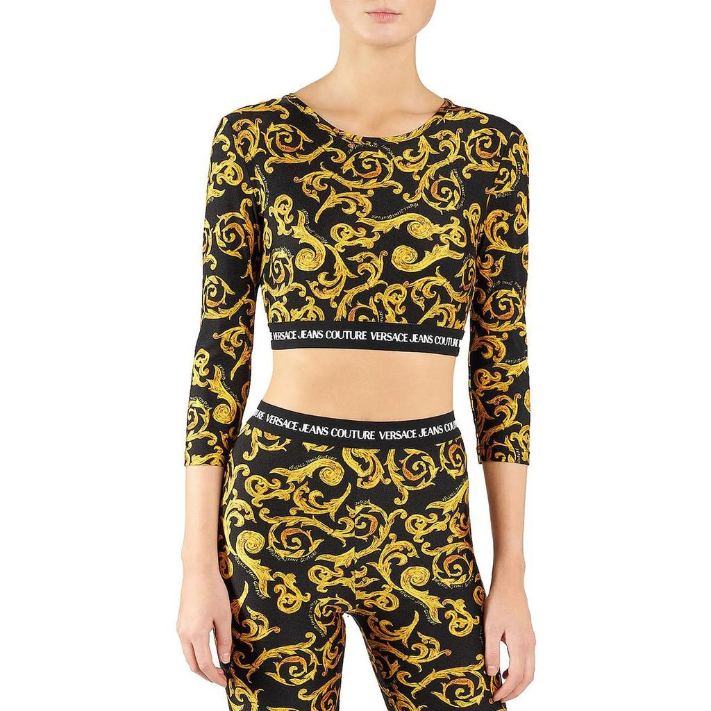 商品Versace|Versace Jeans Couture Womens Knit Printed Cropped,价格¥302,第1张图片