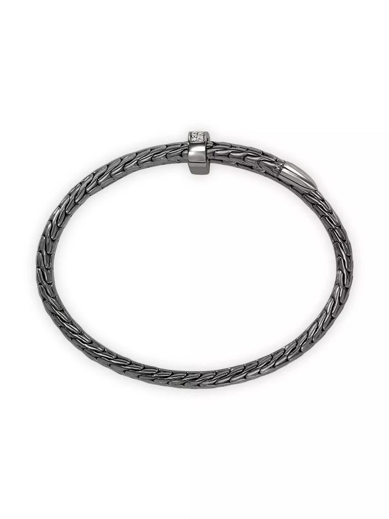 商品John Hardy|Spear Black-Rhodium-Plated & 0.24 TCW Diamond Bypass Flexible Cuff,价格¥14198,第5张图片详细描述