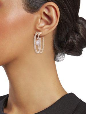 Cleo 18K Goldplated & Crystal Hoop Earrings商品第2张图片规格展示