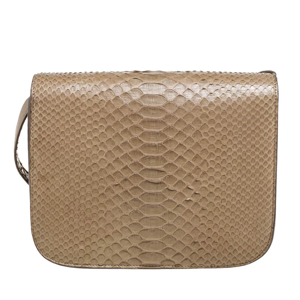 商品[二手商品] Celine|Celine Grey Python Medium Classic Box Shoulder Bag,价格¥6727,第4张图片详细描述