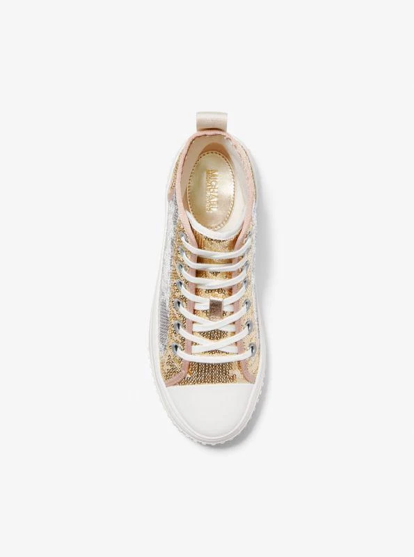 商品Michael Kors|Gertie Two-Tone Sequined Canvas High-Top Sneaker,价格¥595,第4张图片详细描述