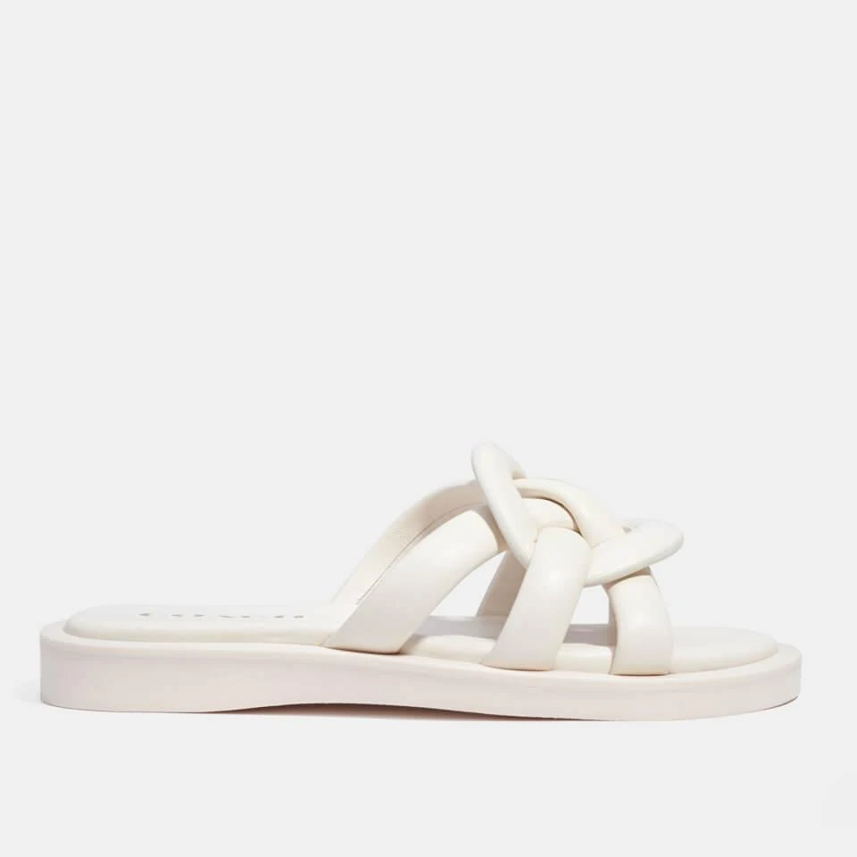 商品Coach|COACH WOMEN'S GEORGIE LEATHER SLIDE SANDALS - CHALK,价格¥867,第1张图片