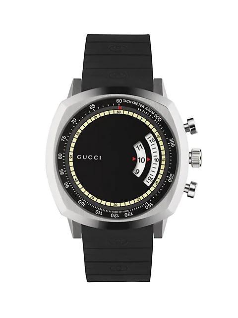 商品Gucci|Stainless Steel Rubber Strap Chronograph Watch,价格¥12286,第1张图片