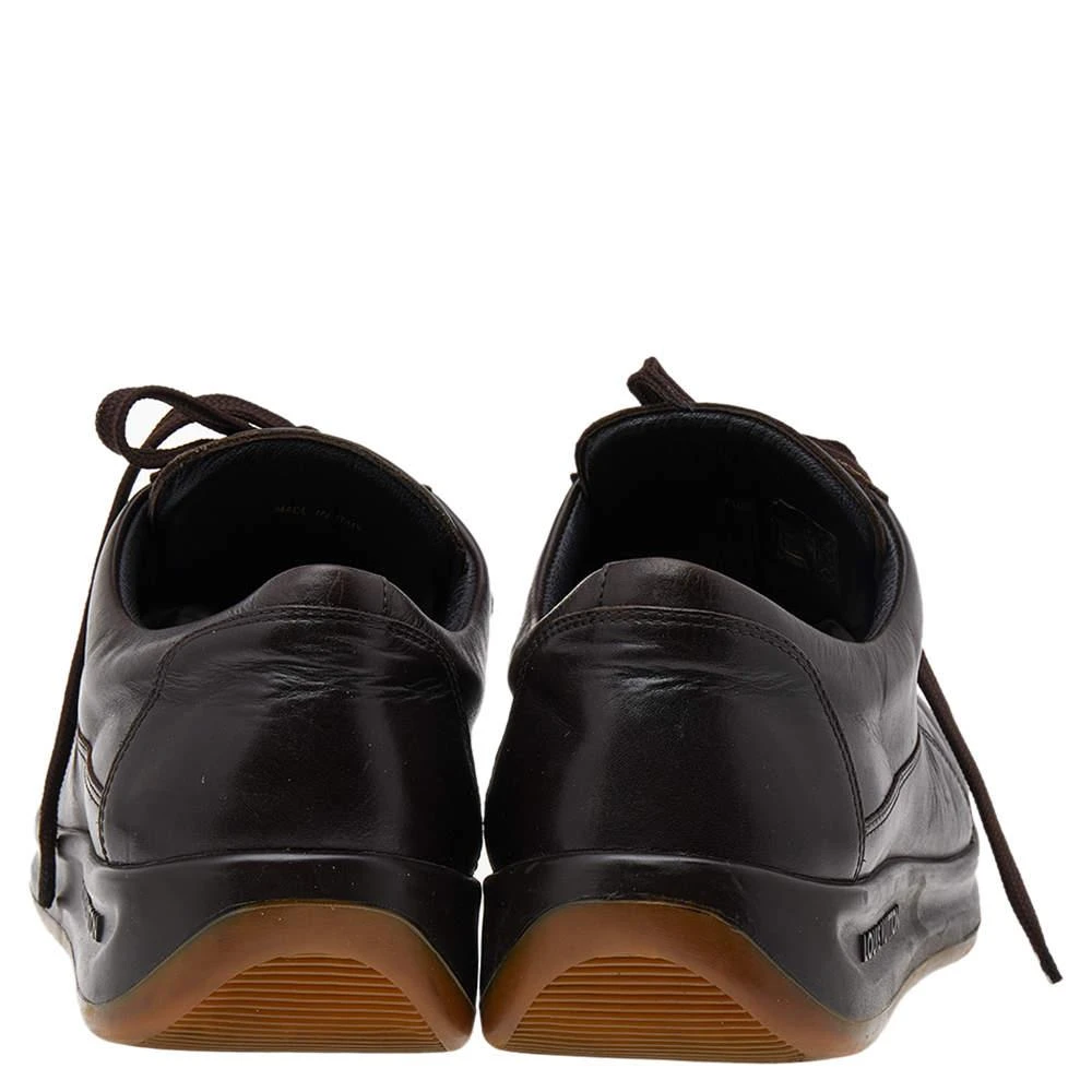 商品[二手商品] Louis Vuitton|Louis Vuitton Dark Brown Leather Low Top Sneakers Size 44.5,价格¥3103,第5张图片详细描述