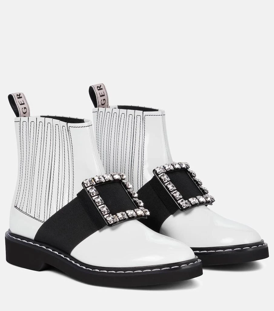 商品Roger Vivier|Viv' Rangers brushed leather Chelsea boots,价格¥14465,第1张图片