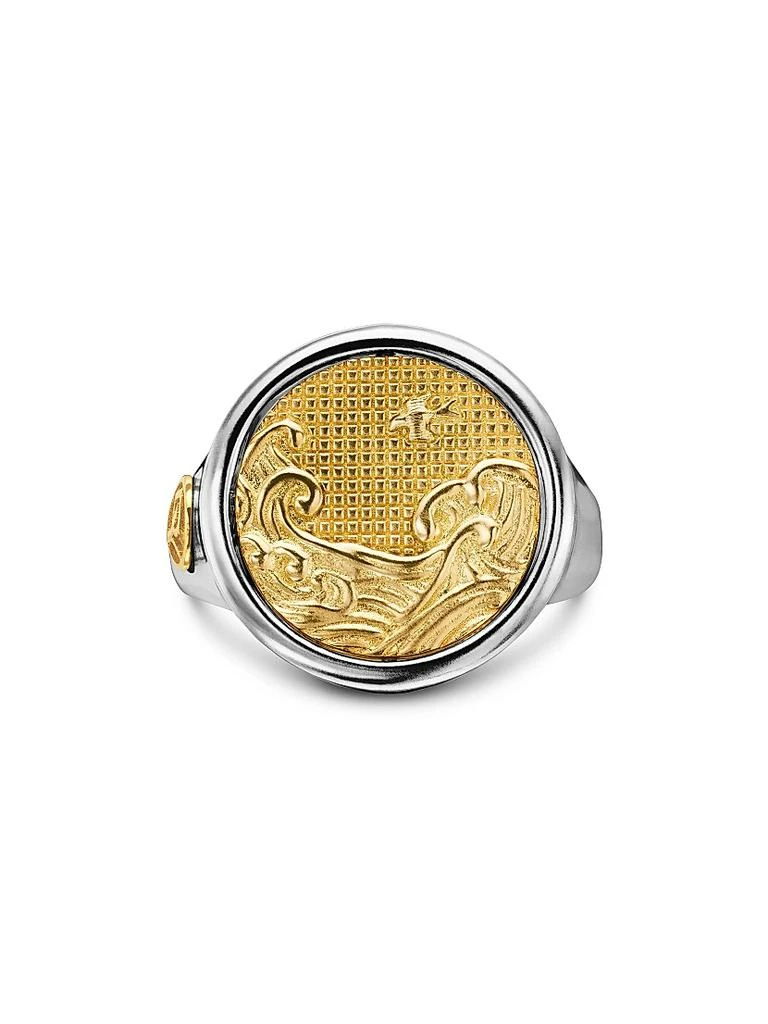 商品David Yurman|Water and Fire Duality Signet Ring in Sterling Silver,价格¥28108,第3张图片详细描述
