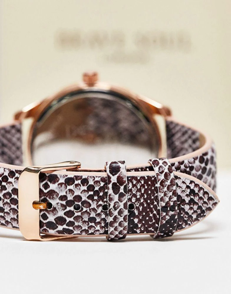 商品Brave Soul|Brave Soul multi-dial watch in faux snakeskin and rose gold,价格¥105,第2张图片详细描述